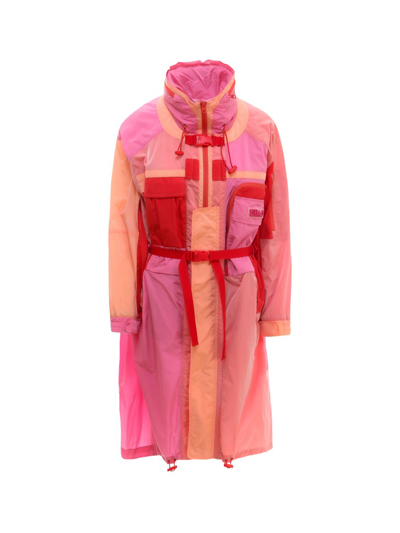 Shop Stella Mccartney Multicolor Nylon Long Jacket In Pink