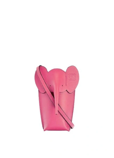 Shop Loewe Elephant Pocket In Classic Calfskin In Pink