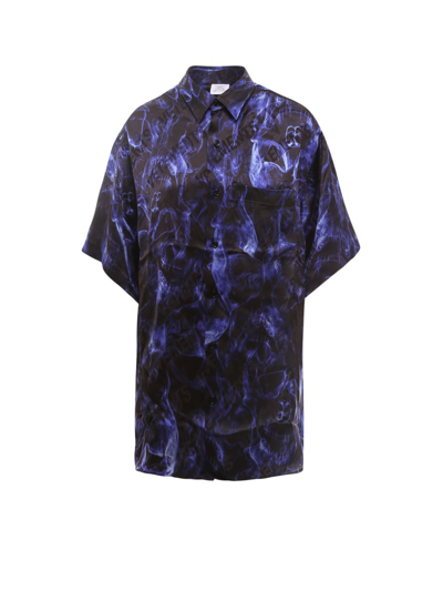 Shop Vetements Viscose Shirt In Blue