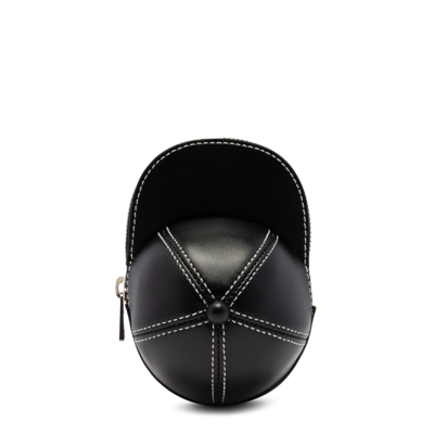 Shop Jw Anderson Black Leather Cap Nano Bag