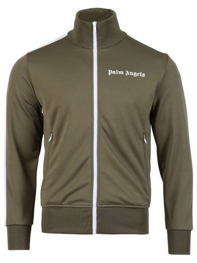 Shop Palm Angels Contrast Zip Classic Track Jacket In Green