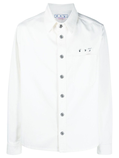 Shop Off-white Caravaggio Paint Denim Shirt In White