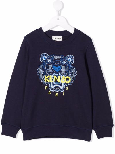 Shop Kenzo Felpa Tiger In Blue