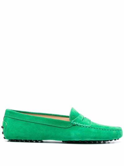 Shop Tod's Gommini Loafers In Green