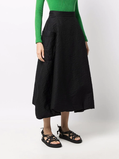 Shop Henrik Vibskov Quilted High-waist Skirt In Black
