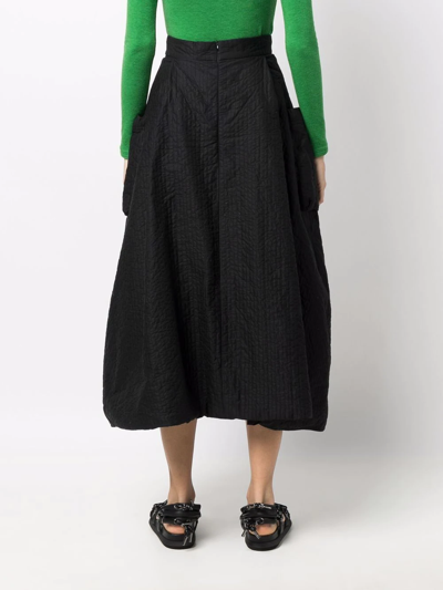 Shop Henrik Vibskov Quilted High-waist Skirt In Black