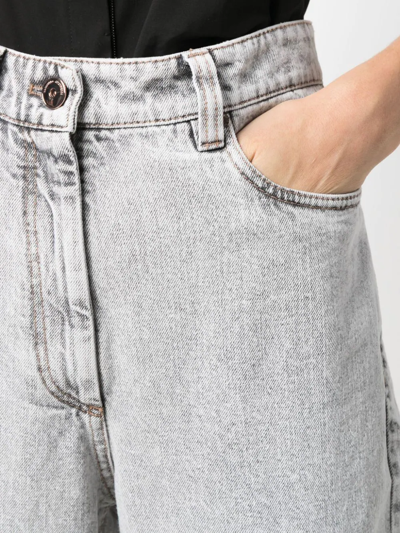 Shop Brunello Cucinelli Tapered Cropped Jeans In Grey
