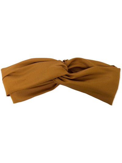 Shop Jennifer Behr Novella Silk Faille Headband In Orange