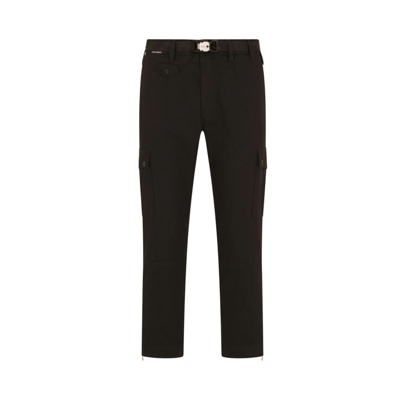 Shop Dolce & Gabbana Cropped Straight-leg Trousers In Black