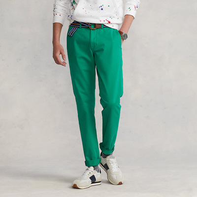 Shop Ralph Lauren Stretch Straight Fit Washed Chino Pant In Cruise Green