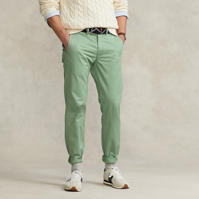 Shop Ralph Lauren Stretch Straight Fit Washed Chino Pant In Outback Green