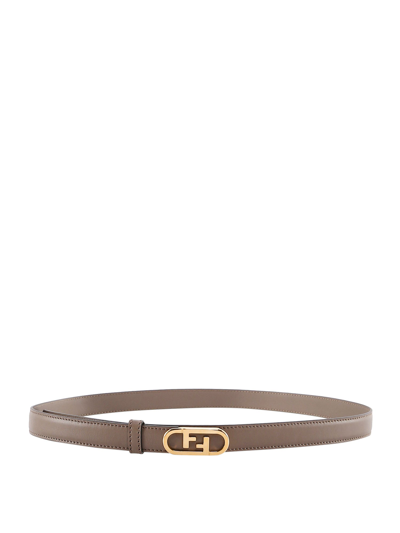 Shop Fendi Ff Logo Buckle Belt In Brown