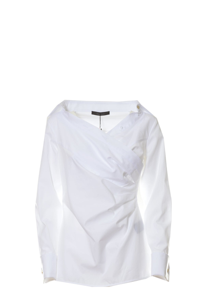 Shop Max Mara Veranda Long Sleeved Shirt In White