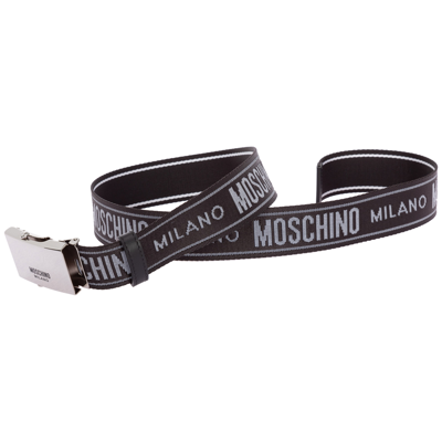 Shop Moschino Men's Belt   Logo Tape In Black