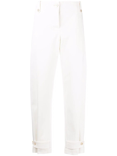 Shop Alexander Mcqueen White Military Cuff Tailored Pants