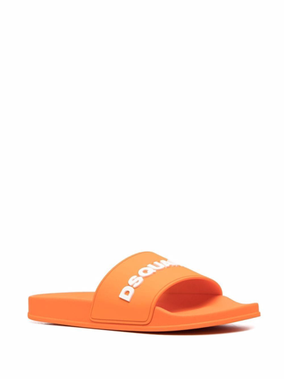 Shop Dsquared2 Men's Orange Rubber Sandals