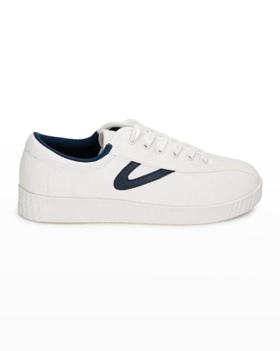 Shop Tretorn A-nyliteca Canvas Retro Tennis Sneakers In Whtnv