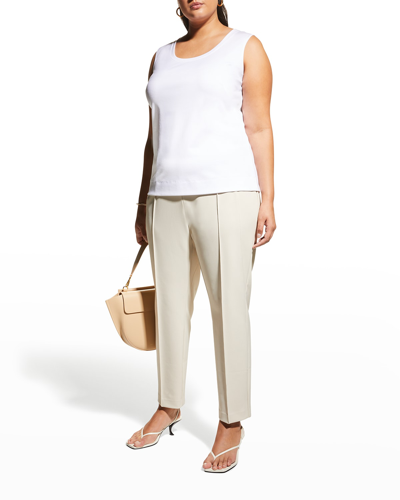 Shop Lafayette 148 Plus Size Gramercy Acclaimed-stretch Pants In Sand
