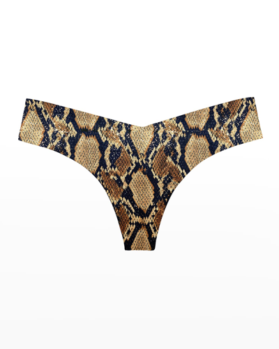 Commando Seamless Printed Thong In Snakeskin