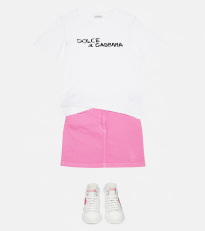 Shop Dolce & Gabbana Denim Skirt In Rosa 3