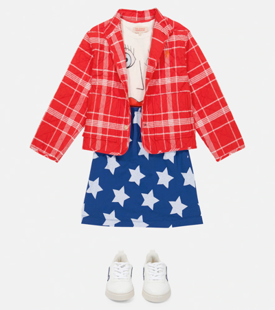 The Animals Observatory Ladybug Printed Cotton Skirt In Blue