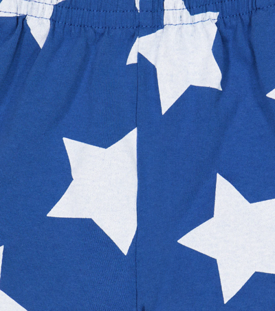 The Animals Observatory Star Print Cotton Sweat Shorts In Blue