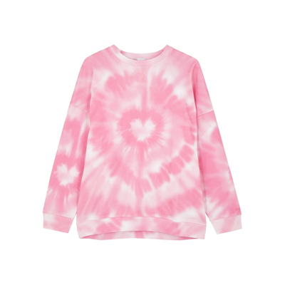 Shop Red Valentino Pink Tie-dyed Cotton Sweatshirt In Pink And White