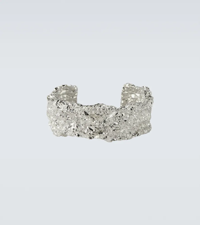 Shop Balenciaga Alu Cuff Bracelet In Shiny Silver