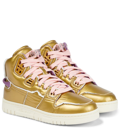 Shop Acne Studios High-top Sneakers In Gold/purple