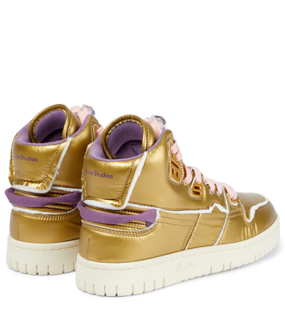 Shop Acne Studios High-top Sneakers In Gold/purple