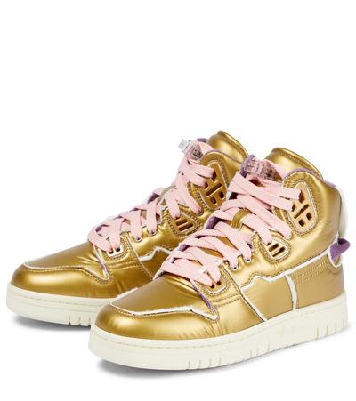 Shop Acne Studios High-top Sneakers In Gold/purple