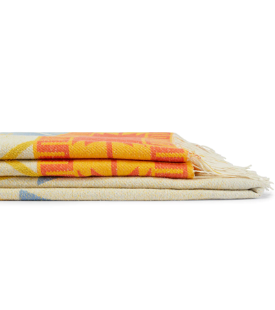 Shop Alanui Cotton-blend Beach Towel In Golden Yel