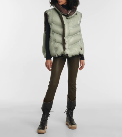 Shop Moncler Genius X Dingyun Zhang Quilted Down Vest In Brown Military
