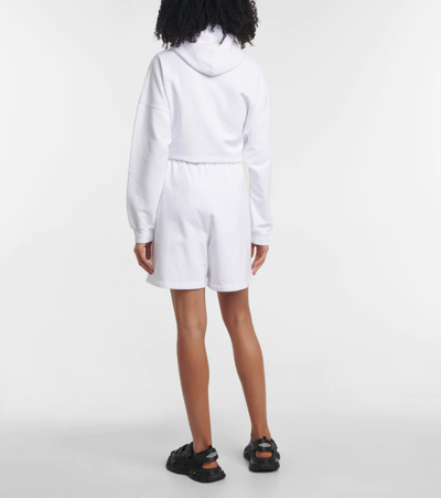 Shop Balenciaga Cities Paris Cotton Shorts In White/black W
