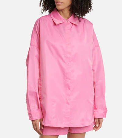 The Frankie Shop Perla Shirt Jacket And Shorts Set In Hot Pink