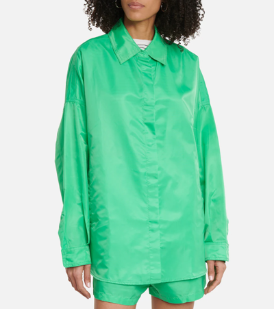 The Frankie Shop 'perla' Concealed Placket Oversized Shirt Jacket In Kelly Green