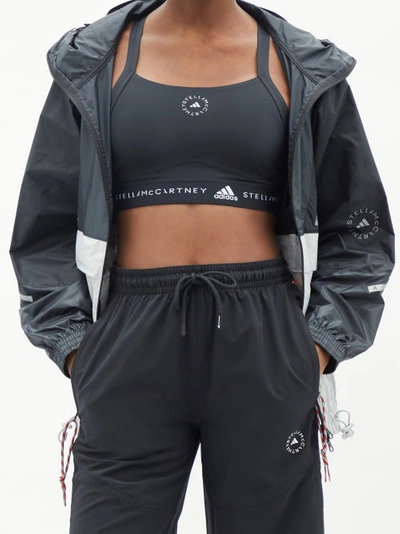 Adidas By Stella Mccartney Asmc Medium Support Performance Bra Top In Black