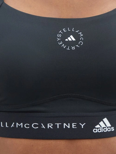 Adidas By Stella Mccartney Asmc Medium Support Performance Bra Top In Black
