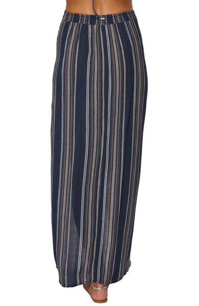 Shop O'neill Hanalei Stripe Cover-up Skirt In Slate