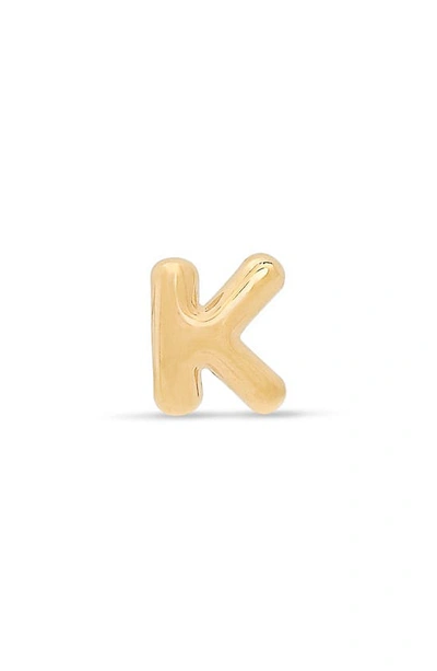Shop Stone And Strand Mini Bubble Initial Gold Stud Earring In Yellow Gold - K