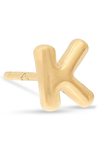 Shop Stone And Strand Mini Bubble Initial Gold Stud Earring In Yellow Gold - K