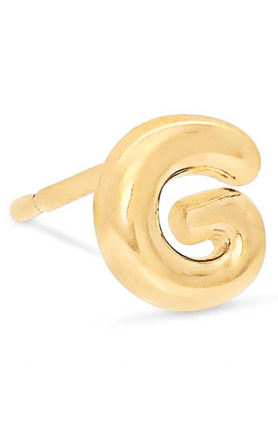 Stone And Strand Mini Bubble Initial Gold Stud Earring In Yellow Gold - G