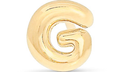 Stone And Strand Mini Bubble Initial Gold Stud Earring In Yellow Gold - G