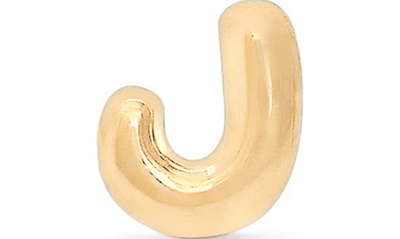 Stone And Strand Mini Bubble Initial Gold Stud Earring In Yellow Gold - J