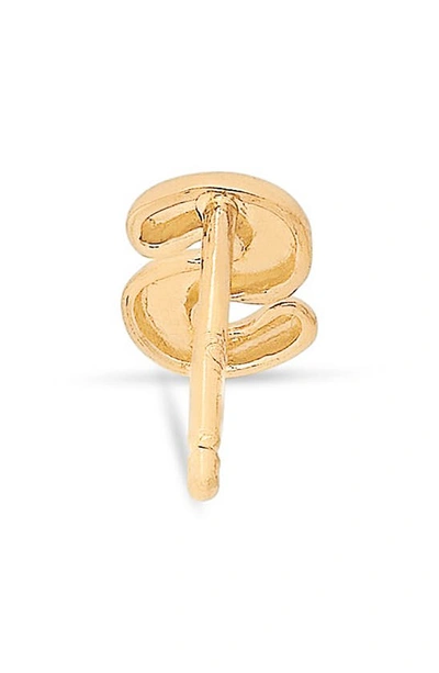 Shop Stone And Strand Mini Bubble Initial Gold Stud Earring In Yellow Gold - S