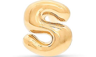 Shop Stone And Strand Mini Bubble Initial Gold Stud Earring In Yellow Gold - S