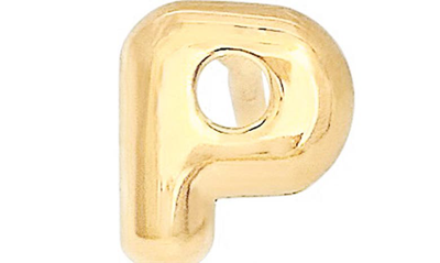 Shop Stone And Strand Mini Bubble Initial Gold Stud Earring In Yellow Gold - P