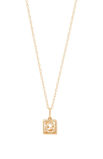Shop Stone And Strand Diamond Baby Block Necklace In Yellow Gold - G