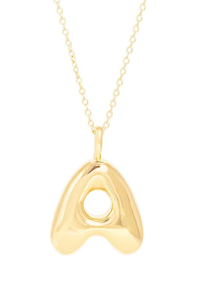 Shop Stone And Strand Bubble Tea Initial Pendant Necklace In Gold Vermeil-a
