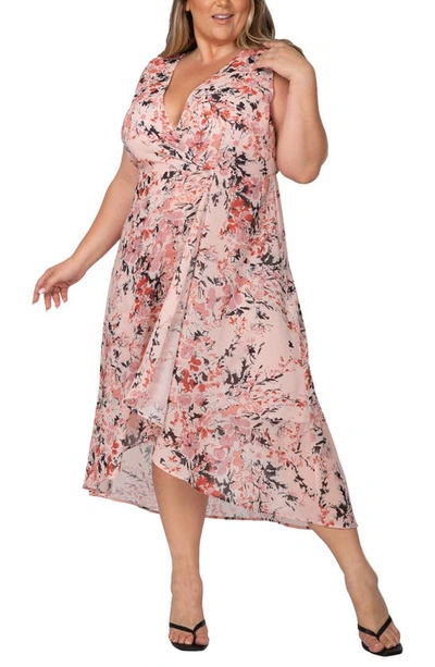 Standards & Practices Robin Blossom Floral Maxi Wrap Dress In Pink